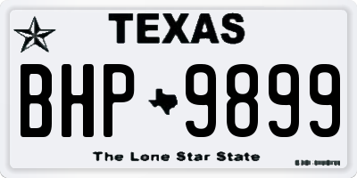 TX license plate BHP9899