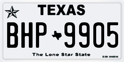 TX license plate BHP9905