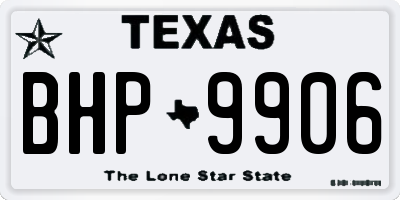TX license plate BHP9906