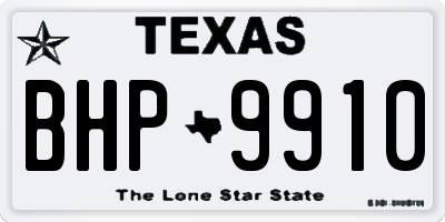 TX license plate BHP9910