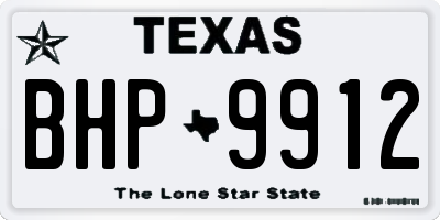 TX license plate BHP9912