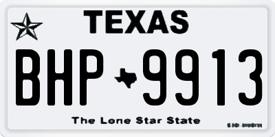 TX license plate BHP9913
