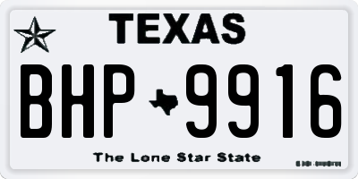 TX license plate BHP9916