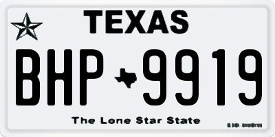 TX license plate BHP9919