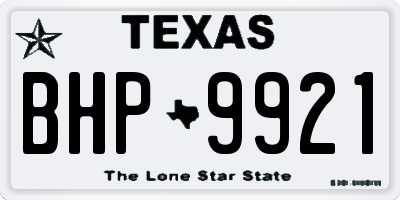 TX license plate BHP9921