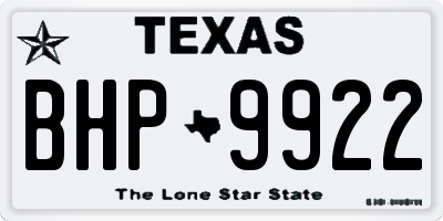 TX license plate BHP9922