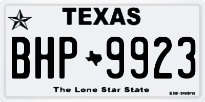 TX license plate BHP9923