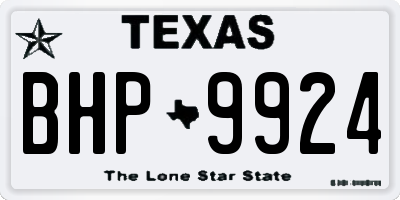 TX license plate BHP9924