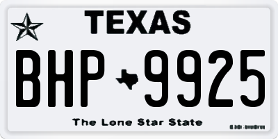 TX license plate BHP9925