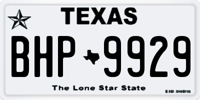 TX license plate BHP9929