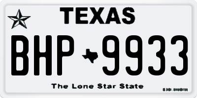 TX license plate BHP9933