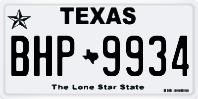 TX license plate BHP9934