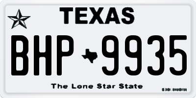 TX license plate BHP9935