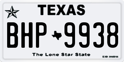 TX license plate BHP9938