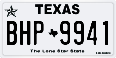 TX license plate BHP9941