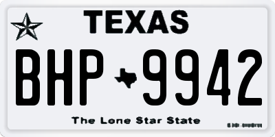 TX license plate BHP9942