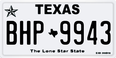 TX license plate BHP9943