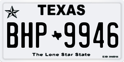 TX license plate BHP9946