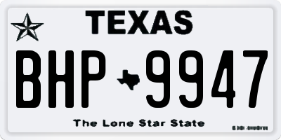 TX license plate BHP9947