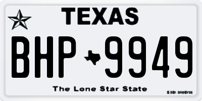 TX license plate BHP9949
