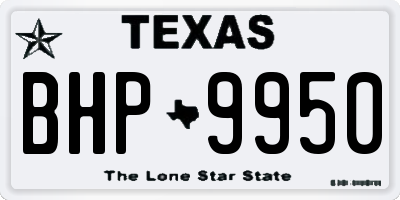 TX license plate BHP9950