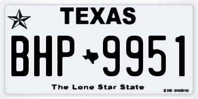 TX license plate BHP9951