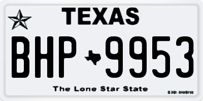 TX license plate BHP9953