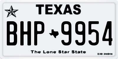 TX license plate BHP9954