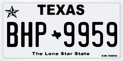TX license plate BHP9959