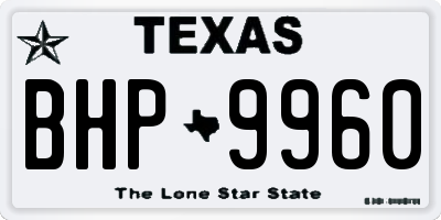 TX license plate BHP9960
