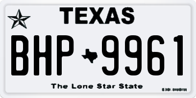 TX license plate BHP9961