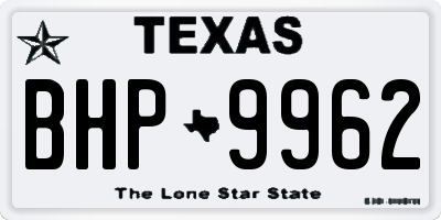 TX license plate BHP9962