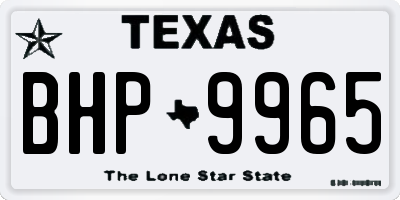 TX license plate BHP9965