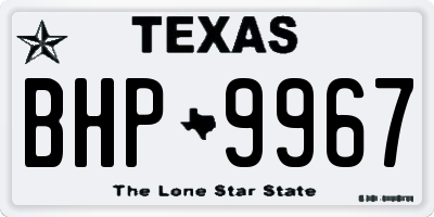 TX license plate BHP9967