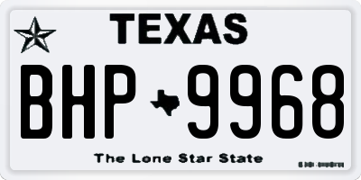 TX license plate BHP9968