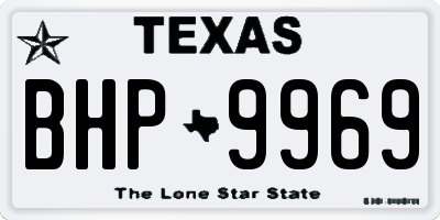 TX license plate BHP9969
