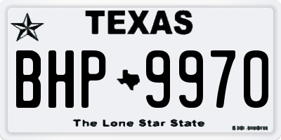 TX license plate BHP9970