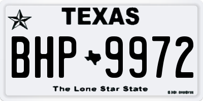 TX license plate BHP9972
