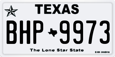 TX license plate BHP9973