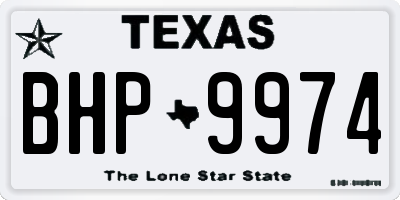 TX license plate BHP9974