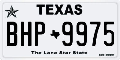 TX license plate BHP9975