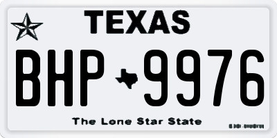 TX license plate BHP9976