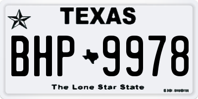 TX license plate BHP9978