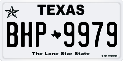 TX license plate BHP9979