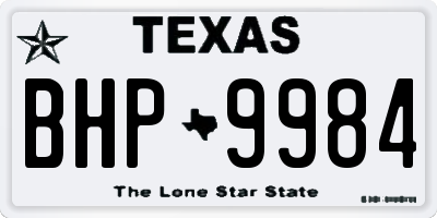 TX license plate BHP9984