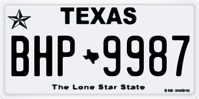 TX license plate BHP9987