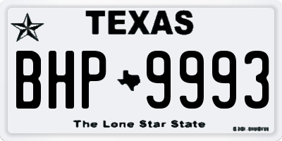 TX license plate BHP9993
