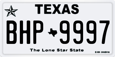 TX license plate BHP9997