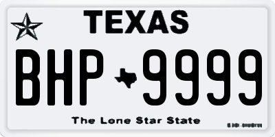 TX license plate BHP9999
