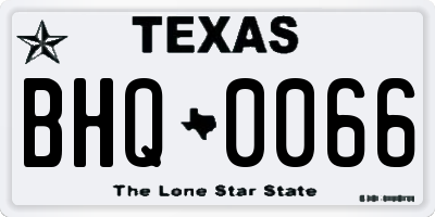TX license plate BHQ0066